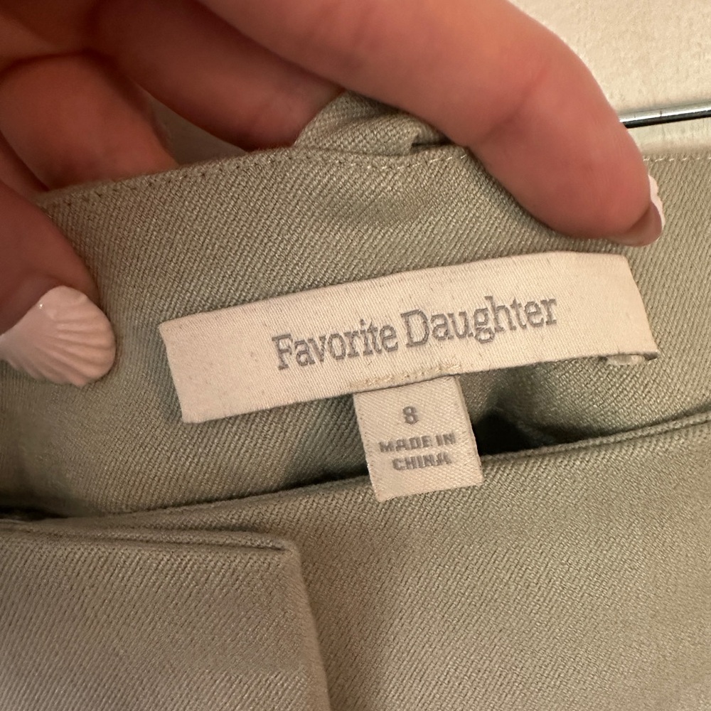 Favorite Daughter Basil Green High Waist Pleated Shorts - Picture 6 of 7